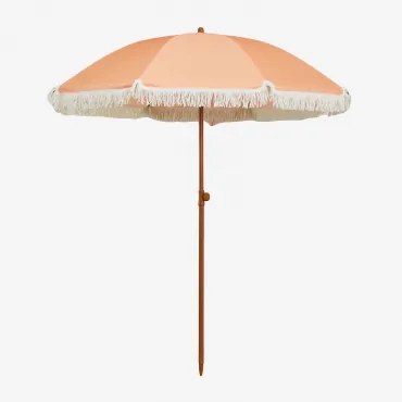 Parasol Ø175 Cm Z Tkaniny I Stali Miska Peach - Sklum