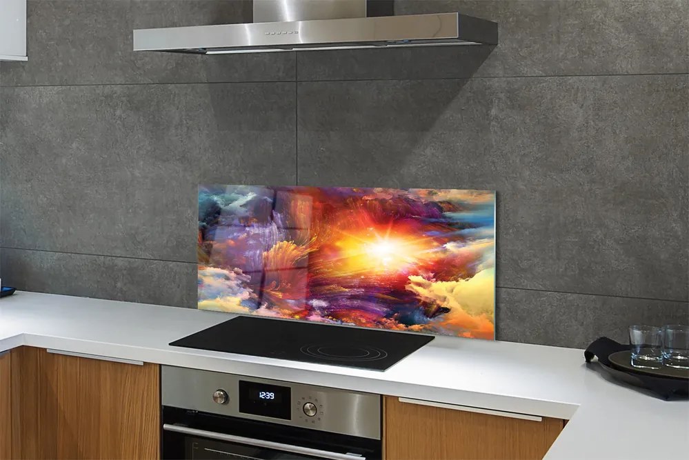 Panel szklany do Kuchni Artystyczny Nieład Form