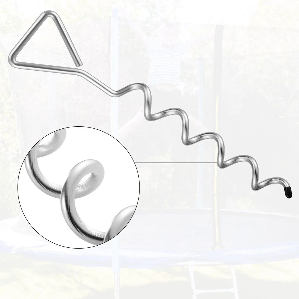 Zestaw kotew do ziemi, 4 sztuk, 42,5x8,5cm, srebrna Monzana