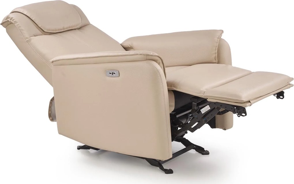 Rozkładany fotel tapicerowany ekoskórą Paradise