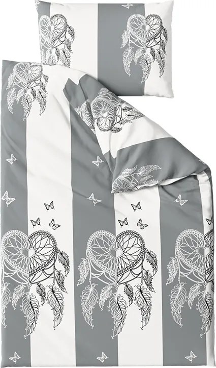 PrzytulneMieszkanie.pl PrzytulneMieszkanie.pl Bawełniana pościel TIRSO POLY szaro-biała Rozmiar pościeli: 2 szt 70 x 90 cm | 200 x 220 cm