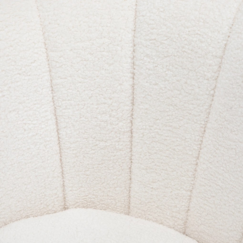 HOMCOM Fotel obity w kształcie muszli, Fotel relaksacyjny, Fotel do odpoczynku, Metalowe nogi w złotym kolorze, 79Dł x 77Szer x 77Wys cm, Biały