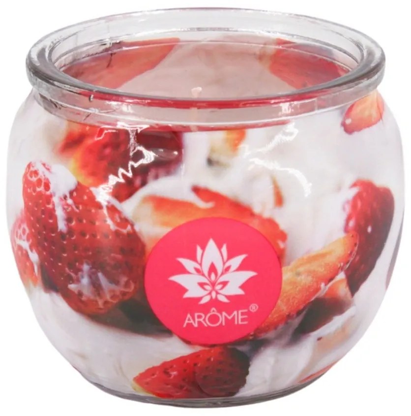 Arome Świeczka zapachowa w szkle Strawberry Cream, 90 g