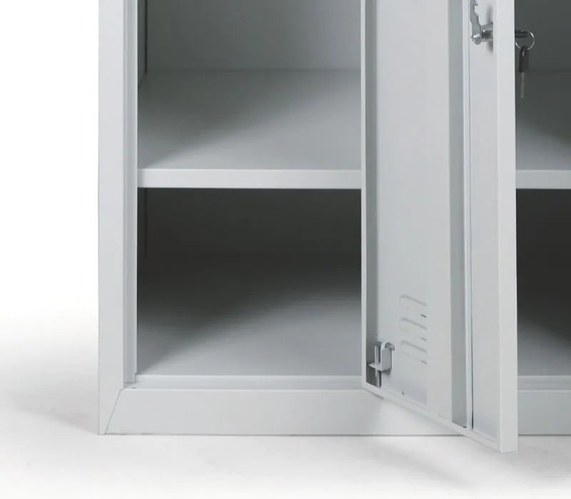 Szafka skrytkowa S2, 6 schowków, 1820 x 900 x 500 mm, demontaż, zamek cylindryczny, drzwi szare