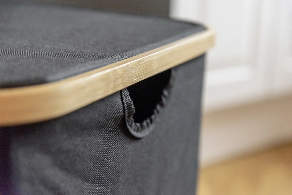 Kosz na pranie, bambus, 57 x 50 x 37, Trio Ecori, WENKO