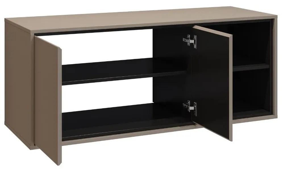 Szafka pod umywalkę nablatową GAJA 2D 120cm congo/czarna z regałem HELVETIA
