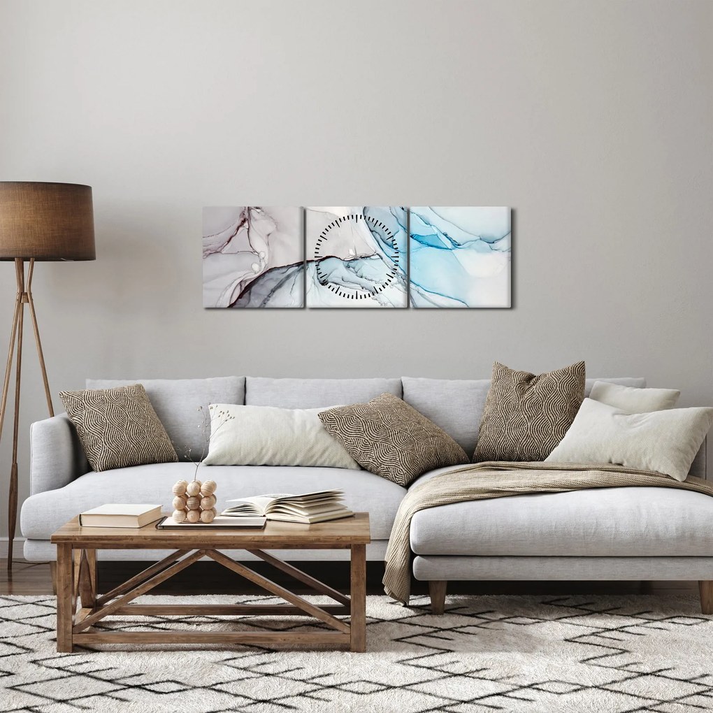 Obraz abstrakcji (z zegarem) (90x30 cm)