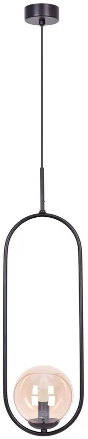Lampa wisząca geometryczna z bursztynowym kloszem - 5S A198 K8-P16