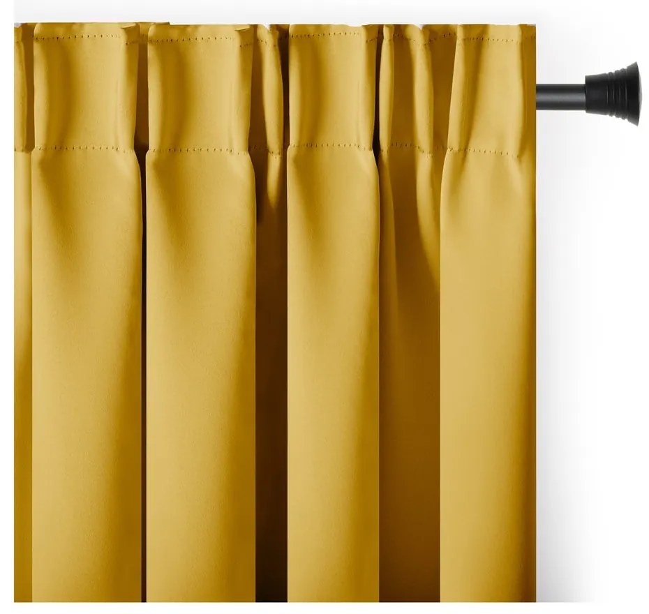 Żółta zaciemniająca zasłona termiczna 140x270 cm Pleat – Restilo