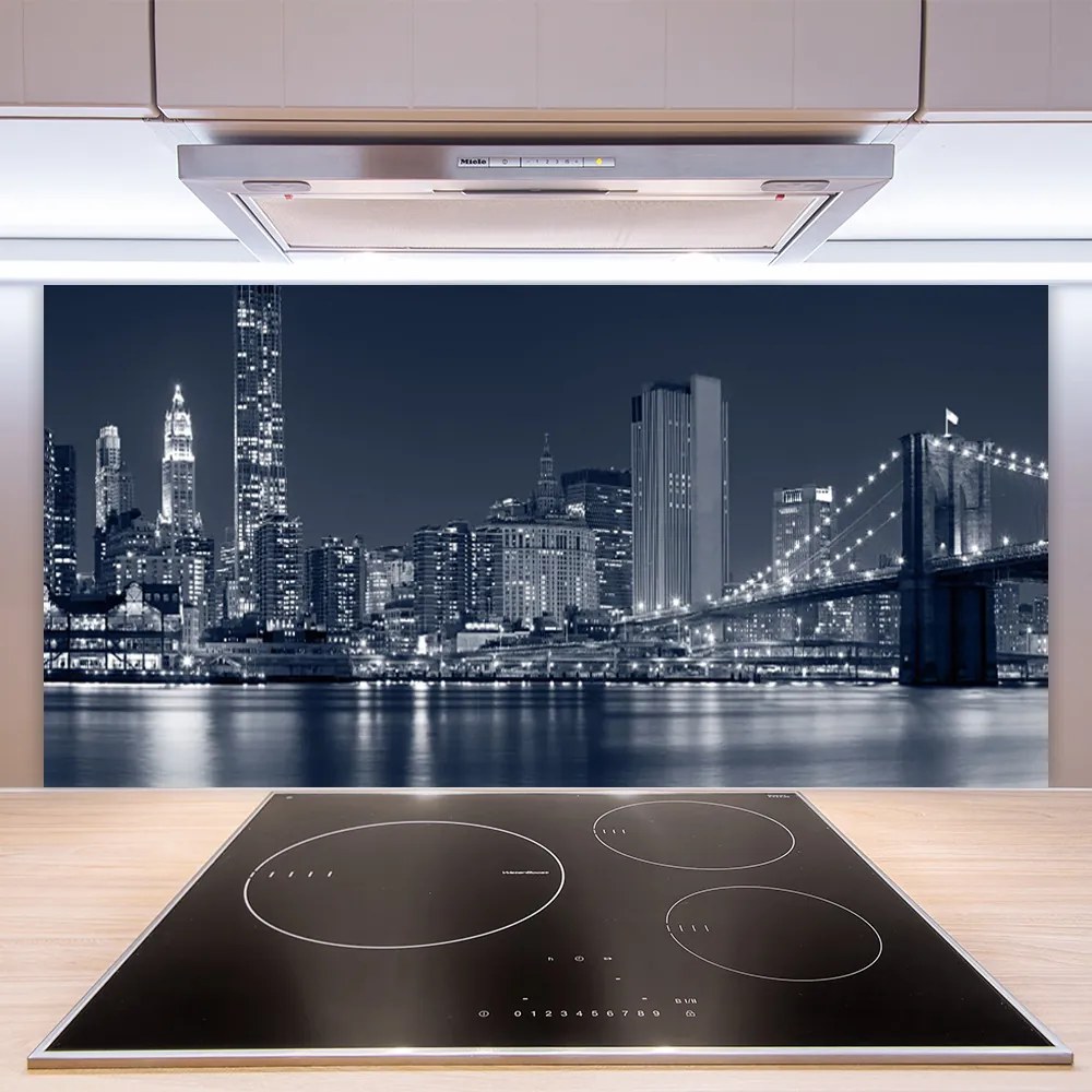 Panel Szklany do Kuchni Most Nad Miejską Rzeką