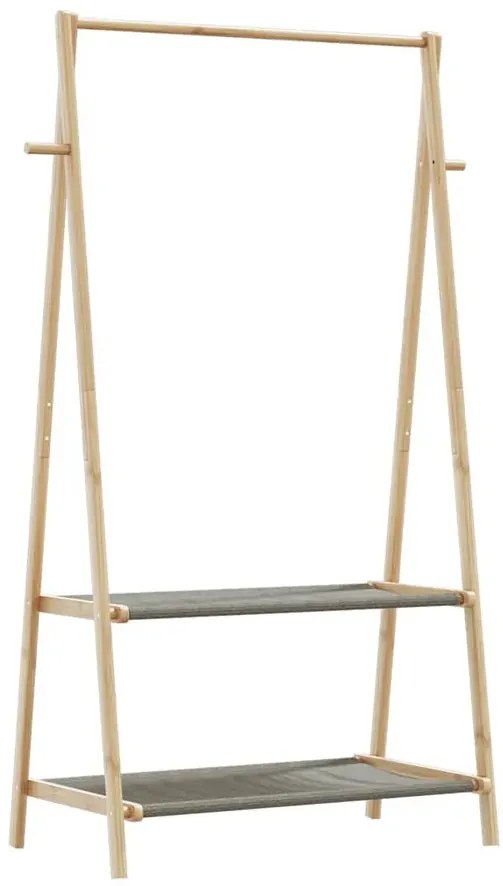 Wieszak stojący na ubrania z materiałowymi półkami 96cm - Agno 3X