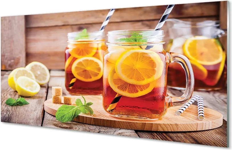 Szklany Panel Mrożona Herbata z Cytrusami