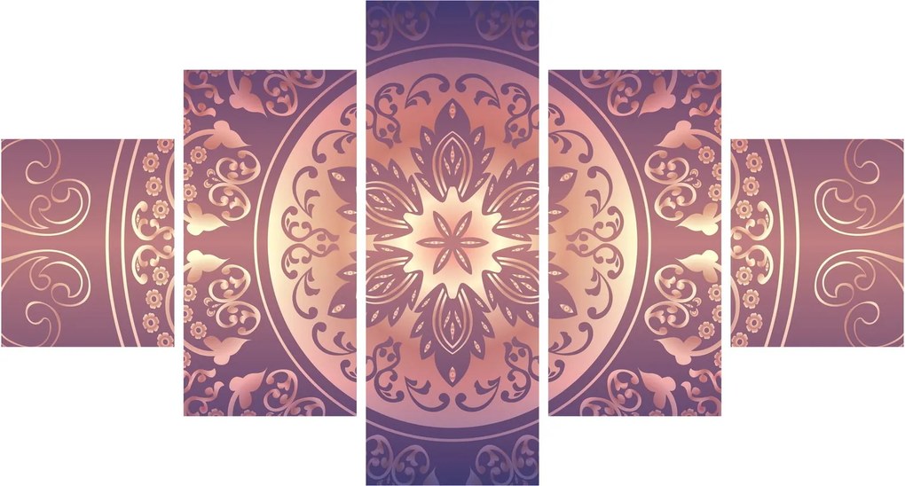 Obraz - Mandala na fioletowym gradiencie (125x70 cm)