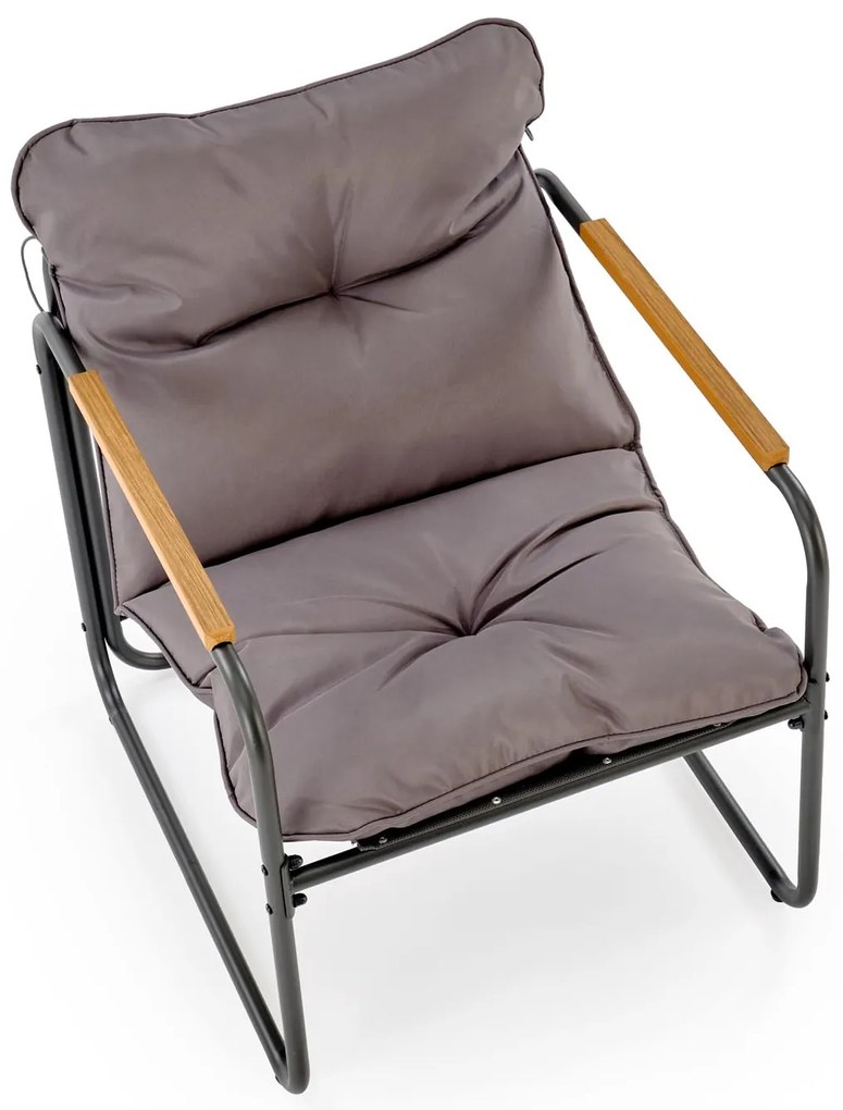 HUDSON Zestaw ogrodowy HUDSON sofa, 2 fotele, ława, popielaty nowoczesny