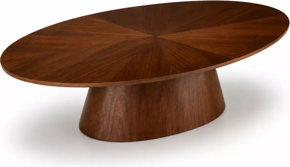 Duży stół owalny Vegner 220 cm orzechowy nowoczesny laminowany do jadalni salonu elegancki
