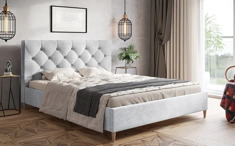 Dwuosobowe łóżko z zagłówkiem 180x200 Sobral - 36 kolorów