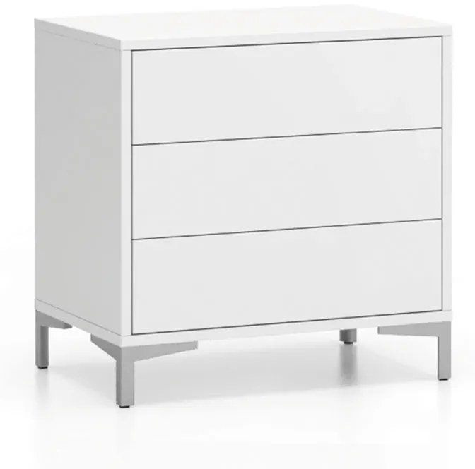 Komoda biurowa z 3 szufladami LAYERS, solidna podstawa, biała