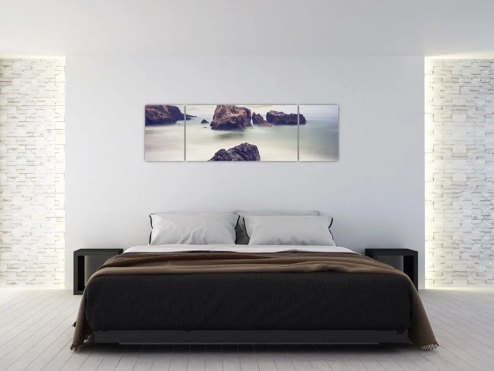 Obraz klifów we mgle (170x50 cm)