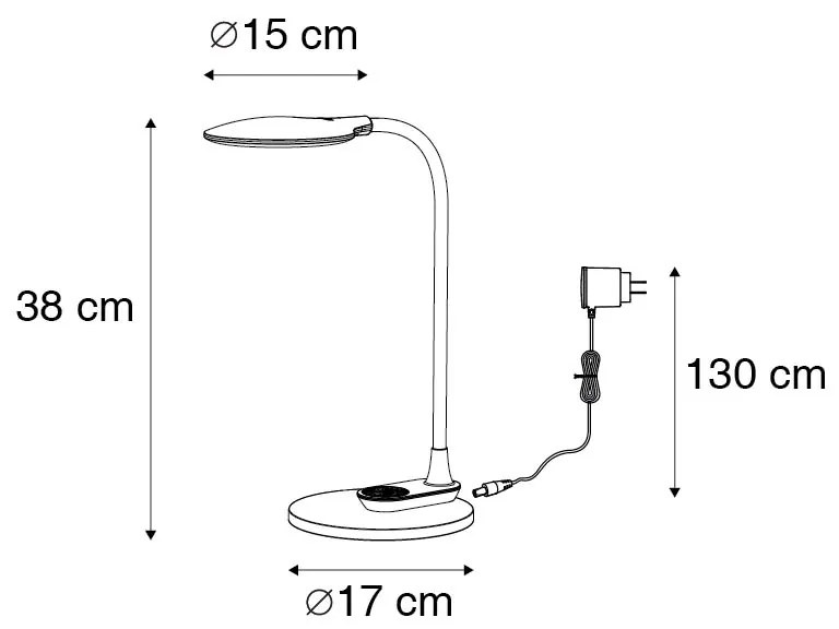 Lampa stołowa i ścienna czarna w komplecie z LED i ściemniaczem dotykowym - JoniDesignerski Oswietlenie wewnetrzne
