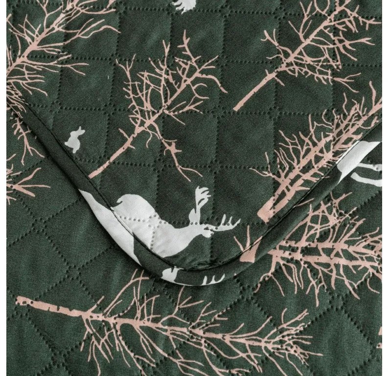 Narzuta na łóżko OAK DEER, ciemnozielony Rozmiar: 170 x 210 cm