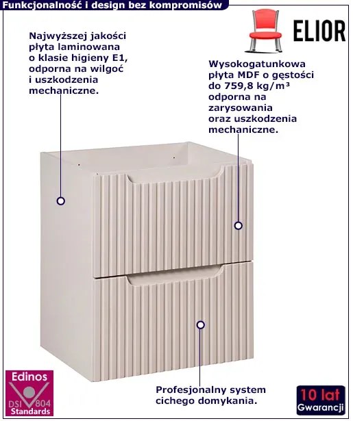 Kaszmirowa szafka łazienkowa z szufladami P6-N58