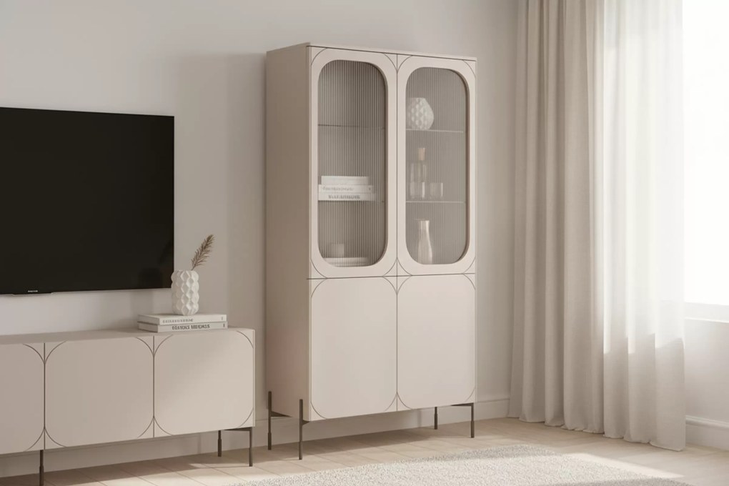 Witryna Sonatia do salonu 100 cm - kaszmir