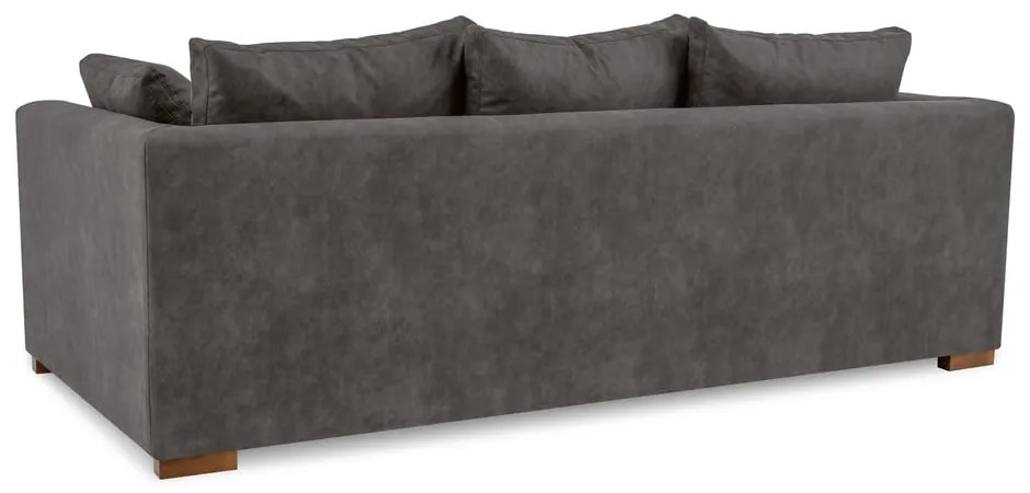 Antracytowa sofa z imitacji skóry 225 cm Hamburg – Scandic