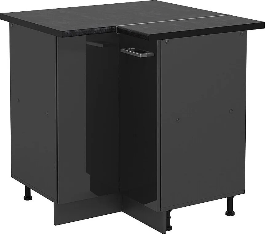 Szafka narożna antracyt wysoki połysk 75.6x60x81.6 r-line