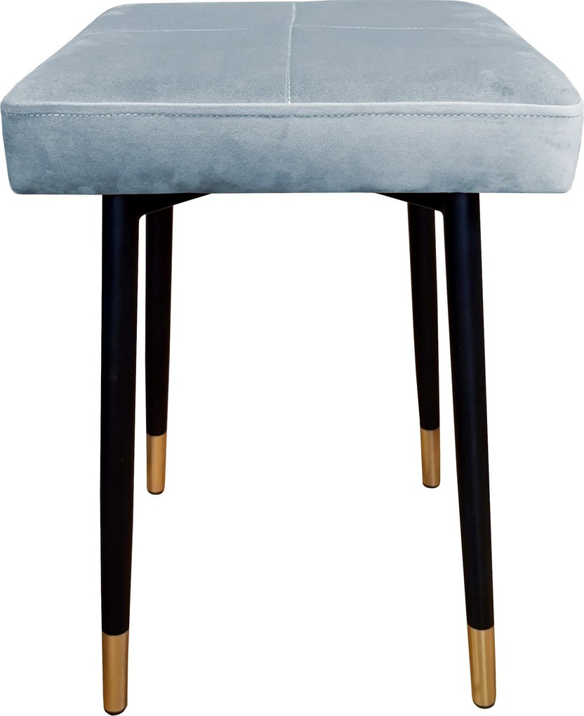 Taboret MAX tkanina Welur stelaż metalowy STOŁEK LOFT : Kolor nogi - Czarno-złota stożek, Kolor tkaniny - VELVET - BL06, Typ tkaniny - Velvet