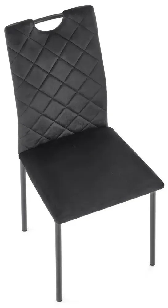 Krzesło tapicerowane K577 VELVET czarne HALMAR