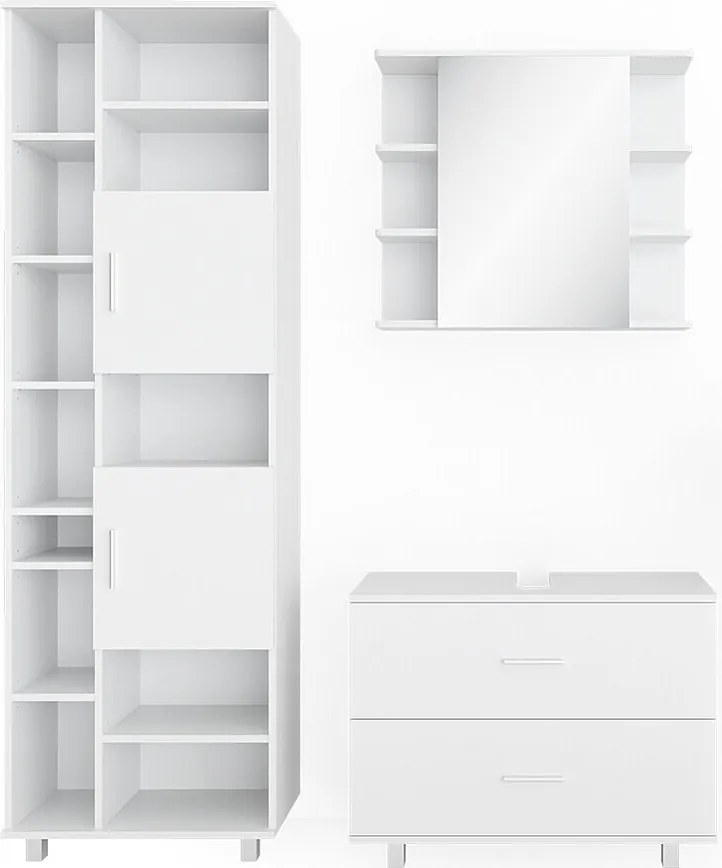 Zestaw mebli łazienkowych biały 80.2x33x60.8 ilias