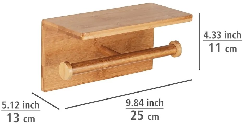 Ścienny bambusowy uchwyt na papier toaletowy Duo Bambusa – Wenko