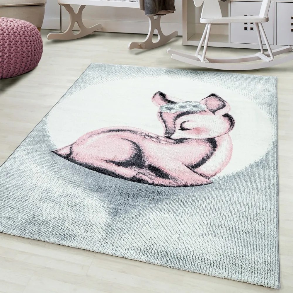 Jasnoszaro-różowy dywan dziecięcy 120x170 cm Bambi – Ayyildiz Carpets