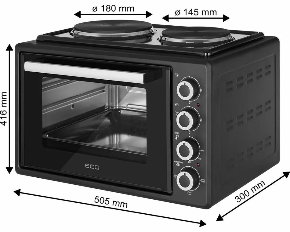 ECG ETH 3501B piekarnik elektryczny, czarny