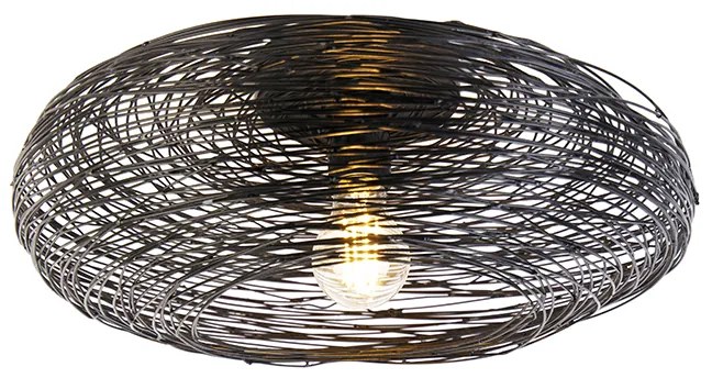 Designerska lampa sufitowa czarna owalna - Sarella
