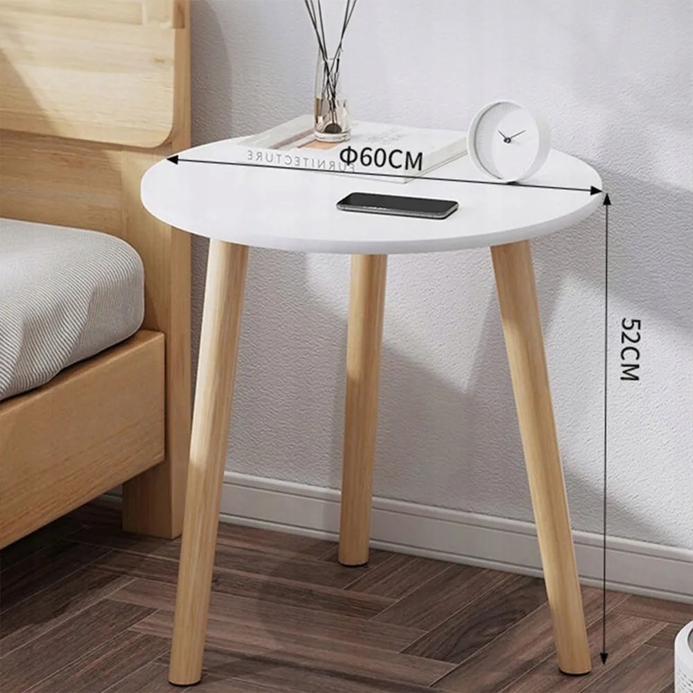 Okrągły stolik kawowy 60x52 cm – styl skandynawski, elegancja i kompaktowy design