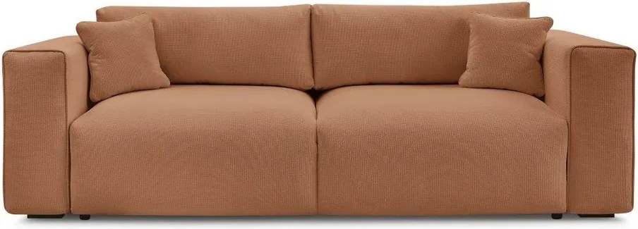 Pomarańczowa rozkładana/ze schowkiem sofa 265 cm Ezechiel – Bobochic Paris