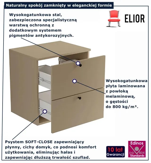 Wisząca szafka pod umywalkę z szufladami cappuccino S7-N41