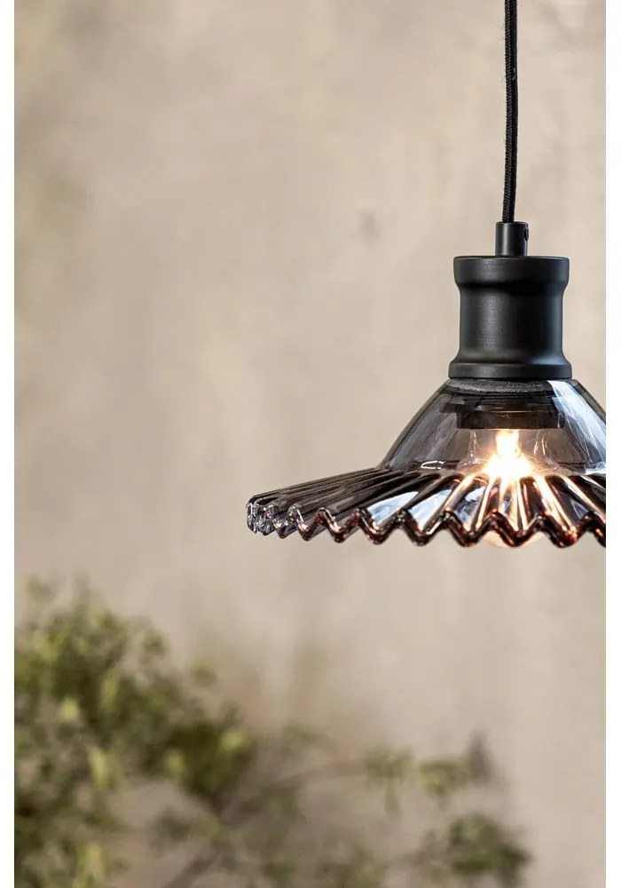 Czarna lampa wisząca ze szklanym kloszem ø 21,5 cm Novia – Markslöjd