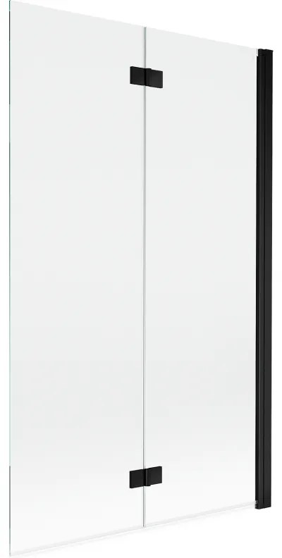 Mexen Mist parawan nawannowy 2-skrzydłowy prawy 110 x 150 cm, transparent, czarny - 8A9-110-002-70-00-P