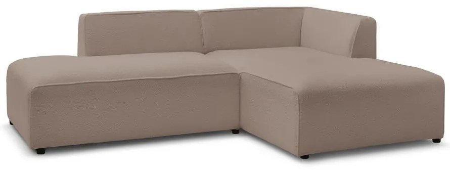 Brązowy narożnik modułowy z materiału bouclé (prawostronny/w kształcie litery L) Megeve – Bobochic Paris