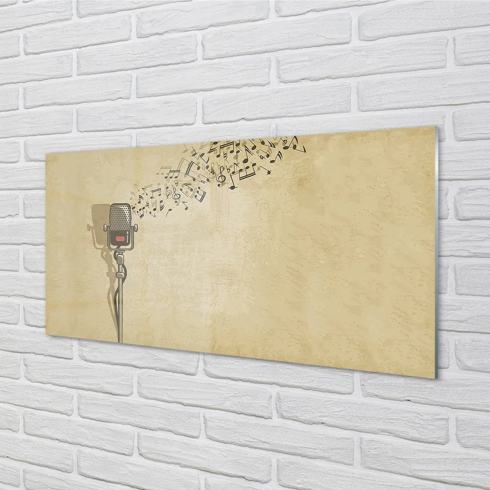Panel szklany do Kuchni Mikrofon i Zapis Nutowy