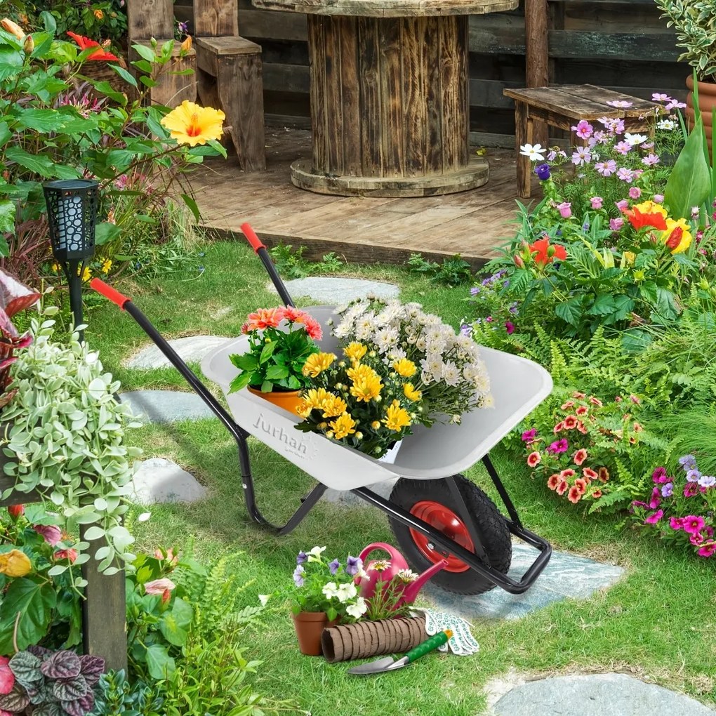 Taczka ogrodowa ocynkowana BARRY, max. pojemność 100l/250kg, srebrna/czarna Gardebruk