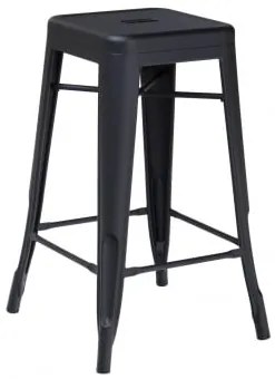 Wysokie, Sztaplowane Krzesło Stalowe Lix Czarny Matowy & ↑75 Cm - Sklum