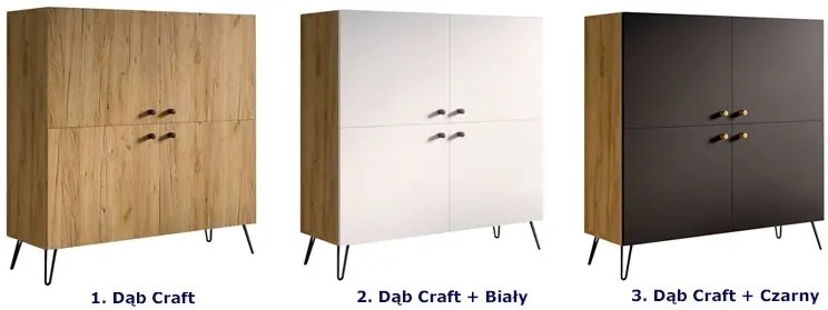 Komoda w stylu loft z półkami dąb craft + czarny - Zorina 5X