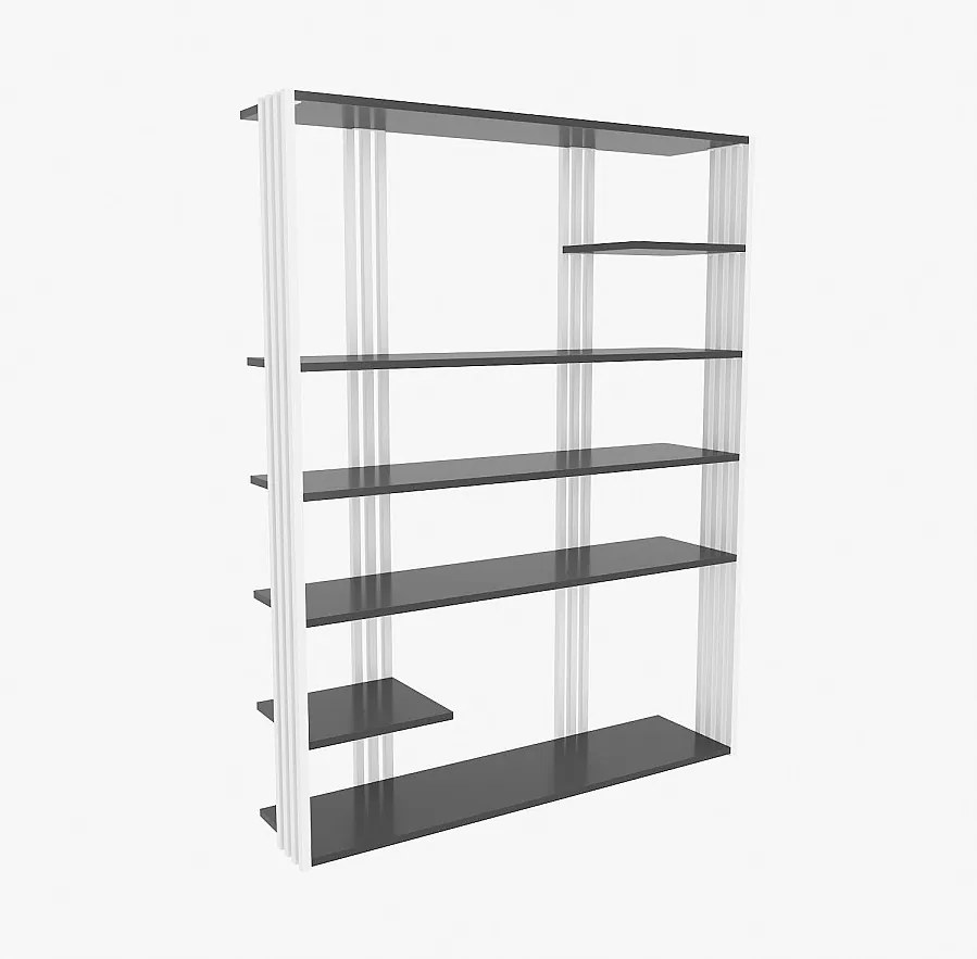 Elegancki regał na książki, antracytowo-biały, 120 x 160 x 29,6 cm | Płyta wiórowa pokryta melaminą w 100%, grubość 18 mm | Idealny do nowoc