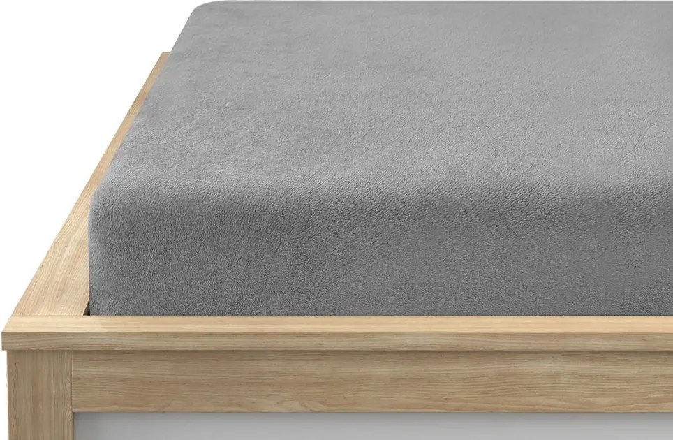 PrzytulneMieszkanie.pl Prześcieradło z mikropluszu SOFT 180x200 cm jasnoszare