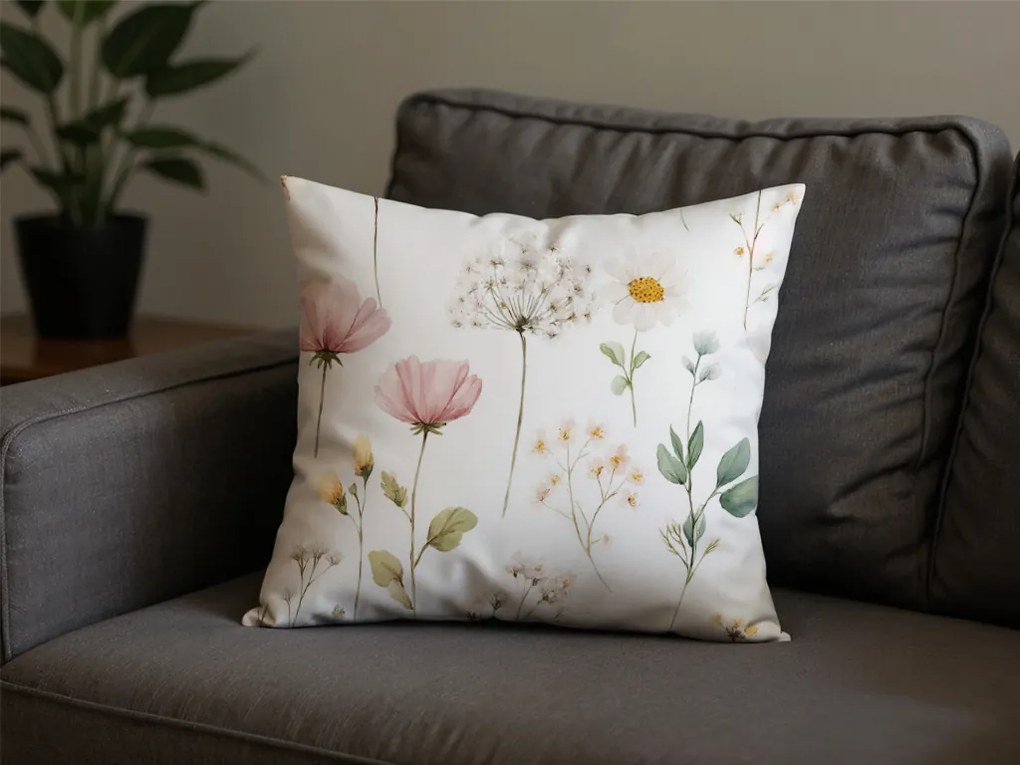 Bawełniana poszewka na poduszkę PETALUNE POLY 45x45 cm, kremowy