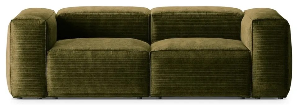 Zielona sztruksowa sofa 224 cm Bergamo – Cosmopolitan Design