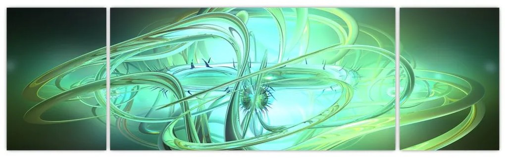 Obraz zielonej abstrakcji (170x50 cm)